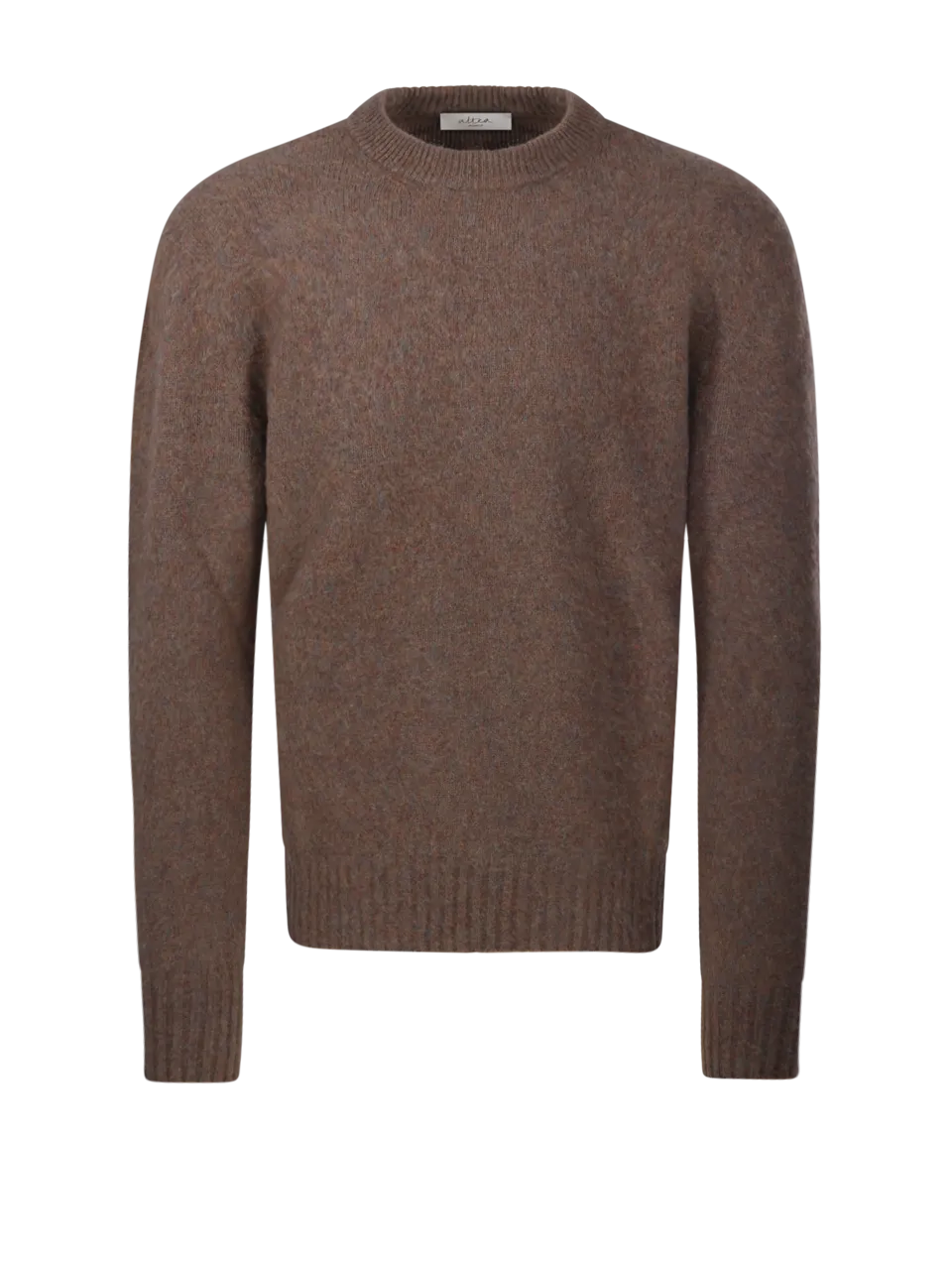  ALTEA  MEN ALTEA BROWN VIRGIN WOOL SWEATER 