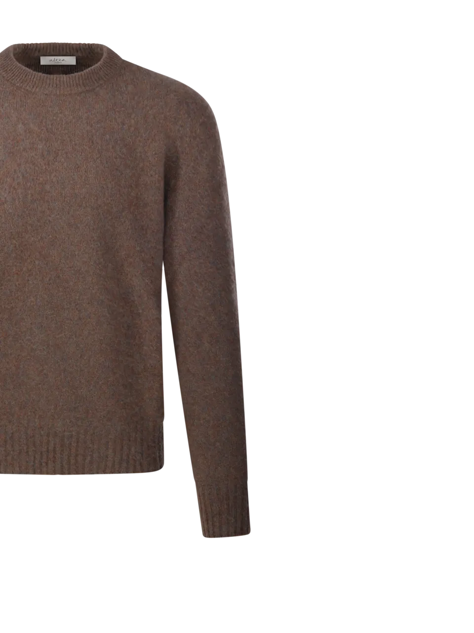  ALTEA  MEN ALTEA BROWN VIRGIN WOOL SWEATER 