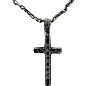 ARAGONESI Collana croce Aragonesi in argento nero