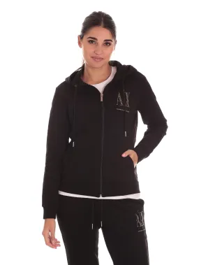 Armani Exchange Donna Felpa Full-Zip con Cappuccio 8NYM21YJ68Z8268 Nero