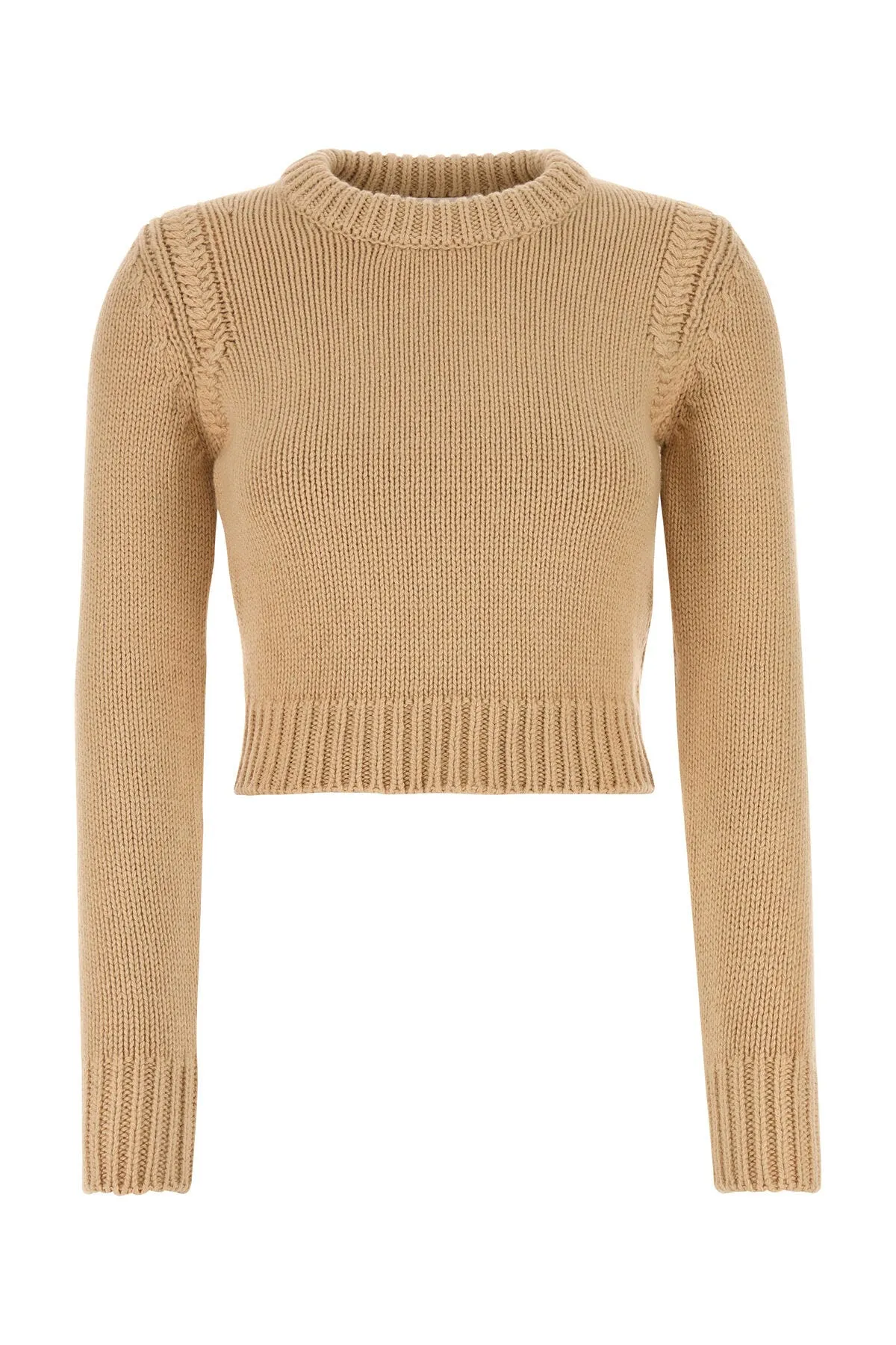 Beige cotton and cashmere sweater    