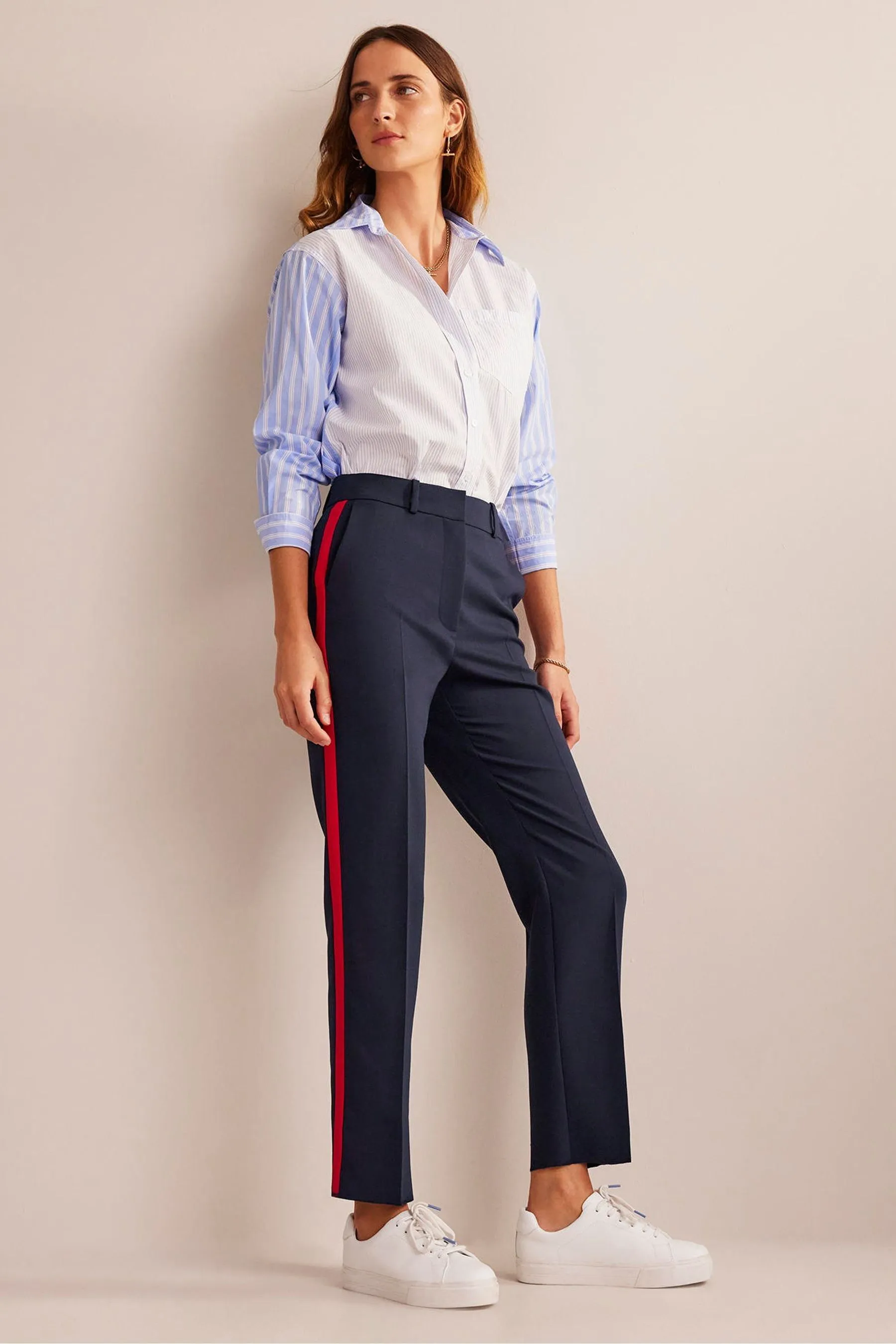 Boden Petite - Kew - A righe Pantaloni laterale    