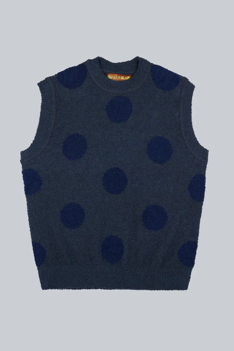 BRAIN DEAD TEDDY FUR DOT KNIT SWEATER VEST NAVY