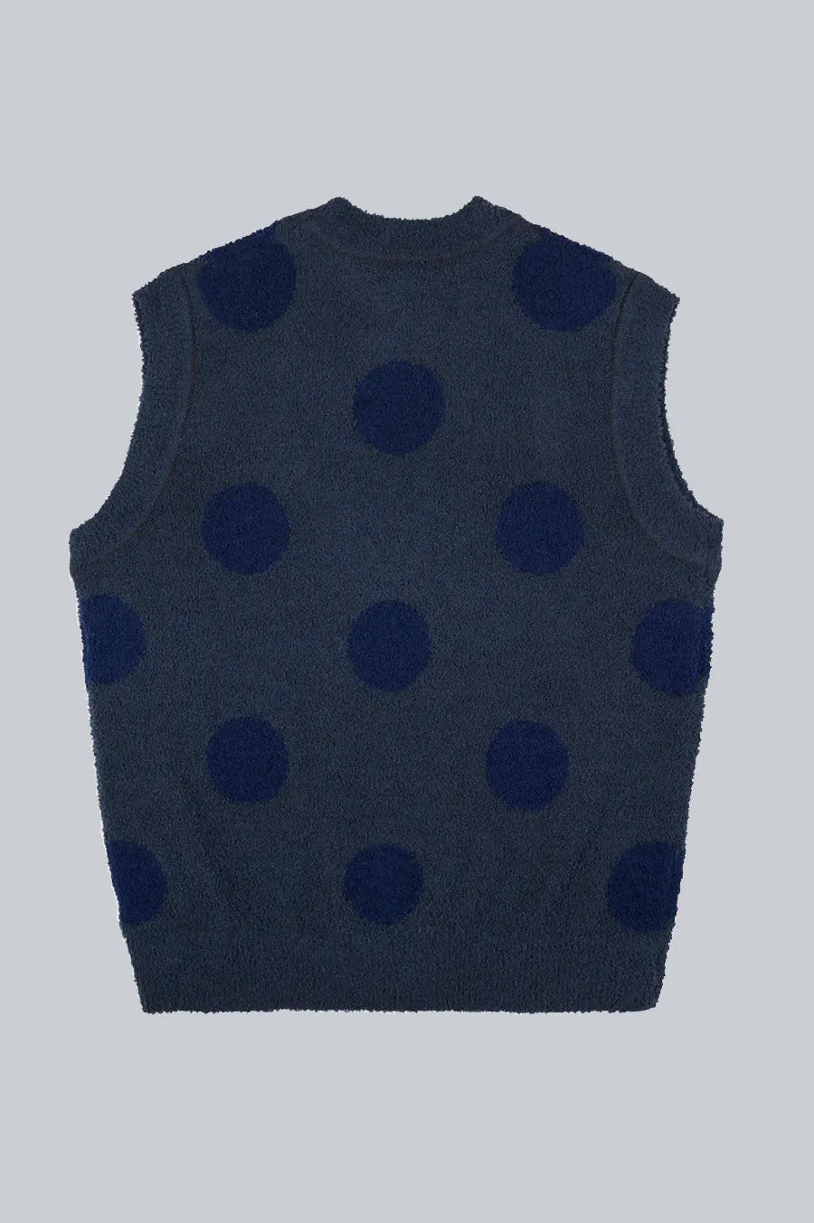 BRAIN DEAD TEDDY FUR DOT KNIT SWEATER VEST NAVY