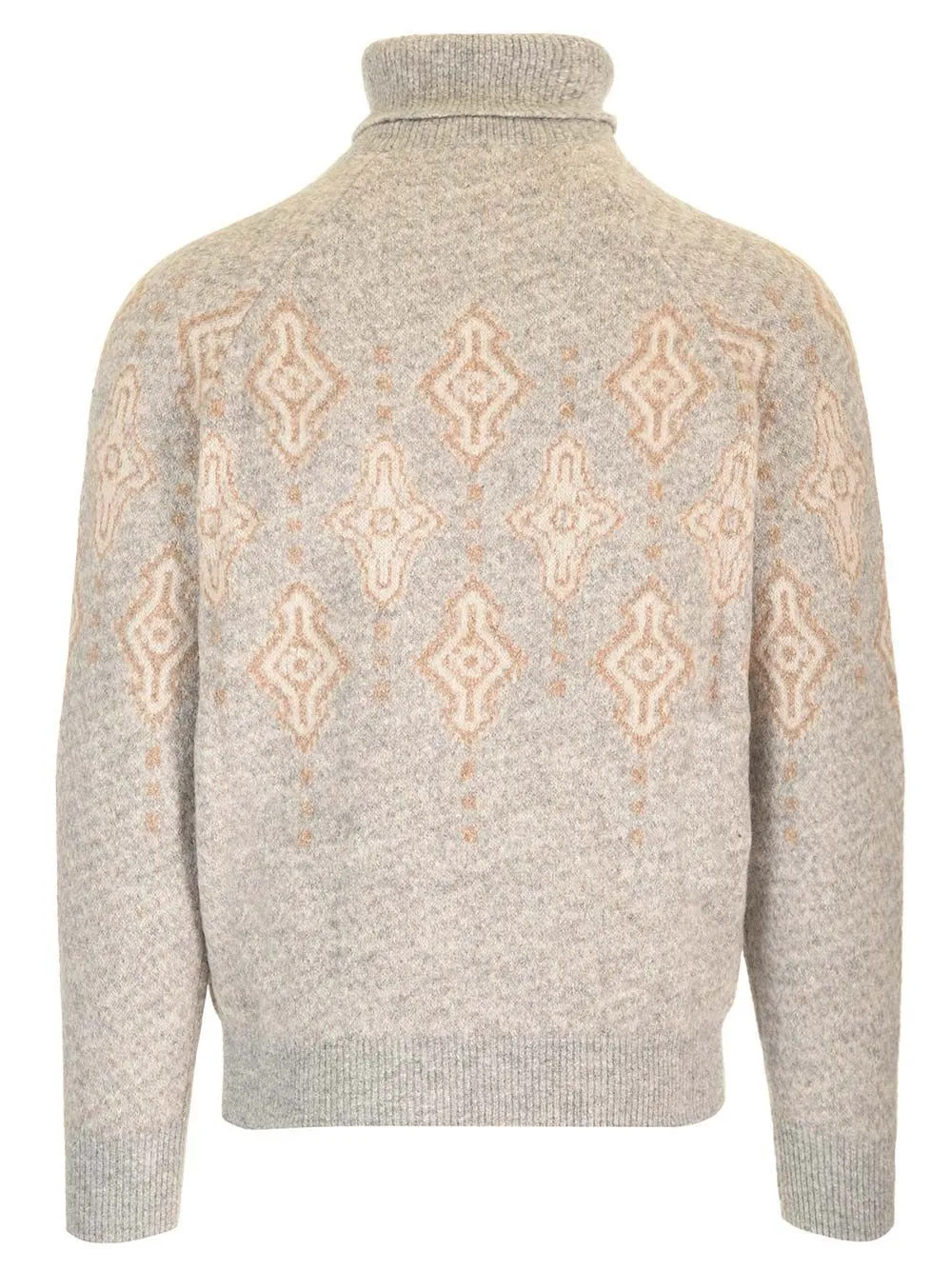   Brunello Cucinelli  GEOMETRIC MOTIF TURTLENECK SWEATER  