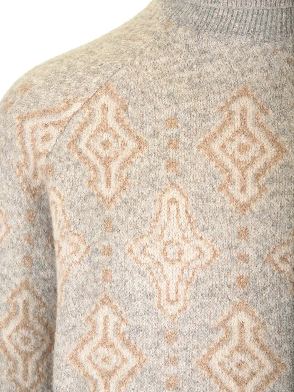   Brunello Cucinelli  GEOMETRIC MOTIF TURTLENECK SWEATER  