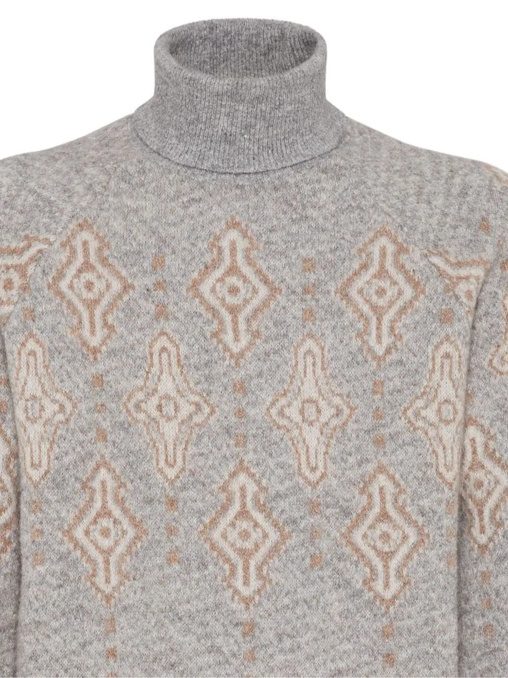   Brunello Cucinelli  GEOMETRIC MOTIF TURTLENECK SWEATER  