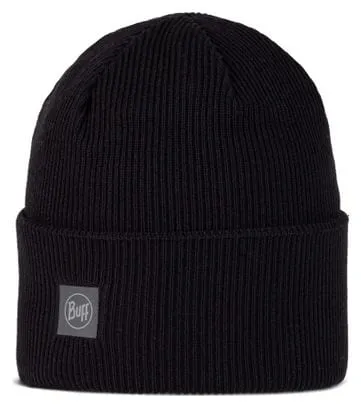 Buff Crossknit Unisex Beanie Black