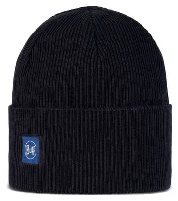 Buff Crossknit Unisex Beanie Dark Blue