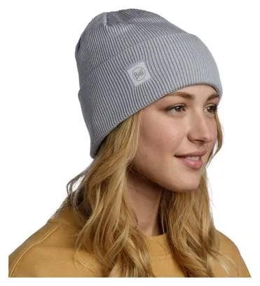 Buff Crossknit Unisex Beanie Grey