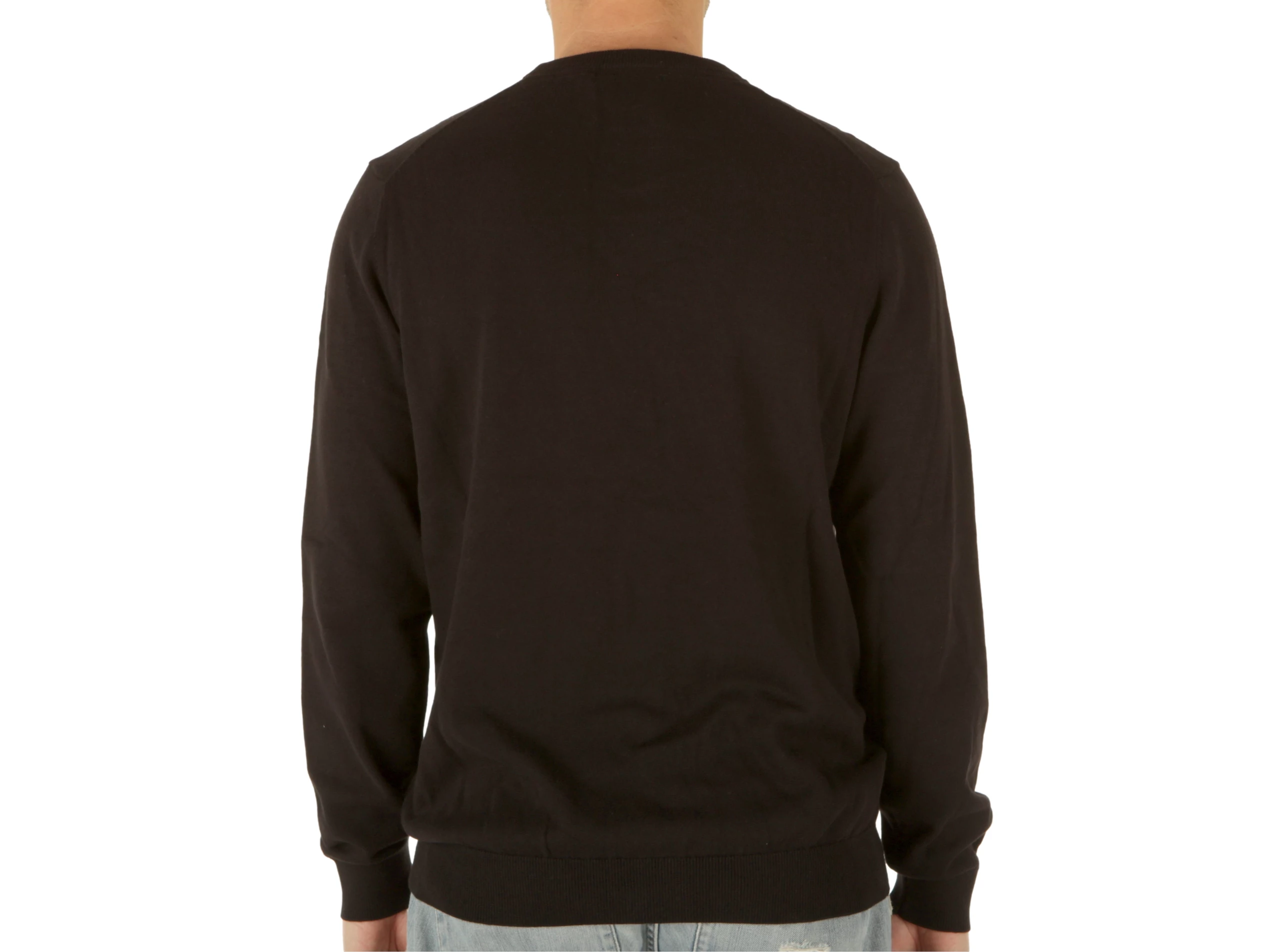 Crew Neck Cotton Jumper Jet Black