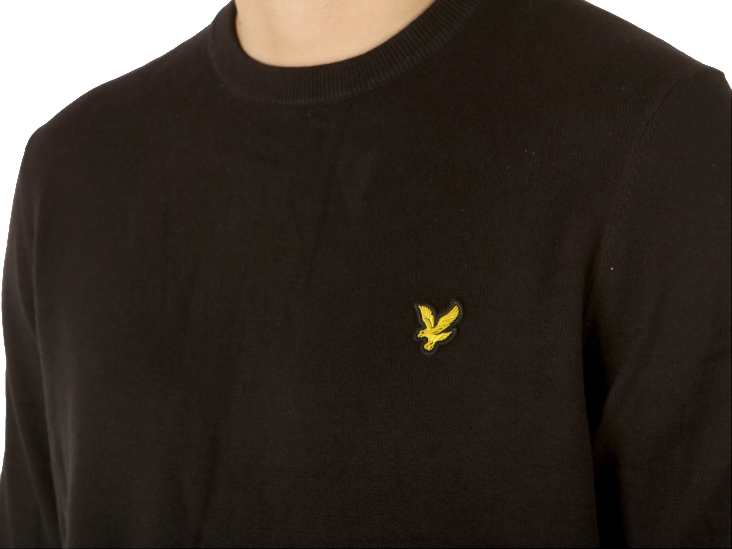 Crew Neck Cotton Jumper Jet Black