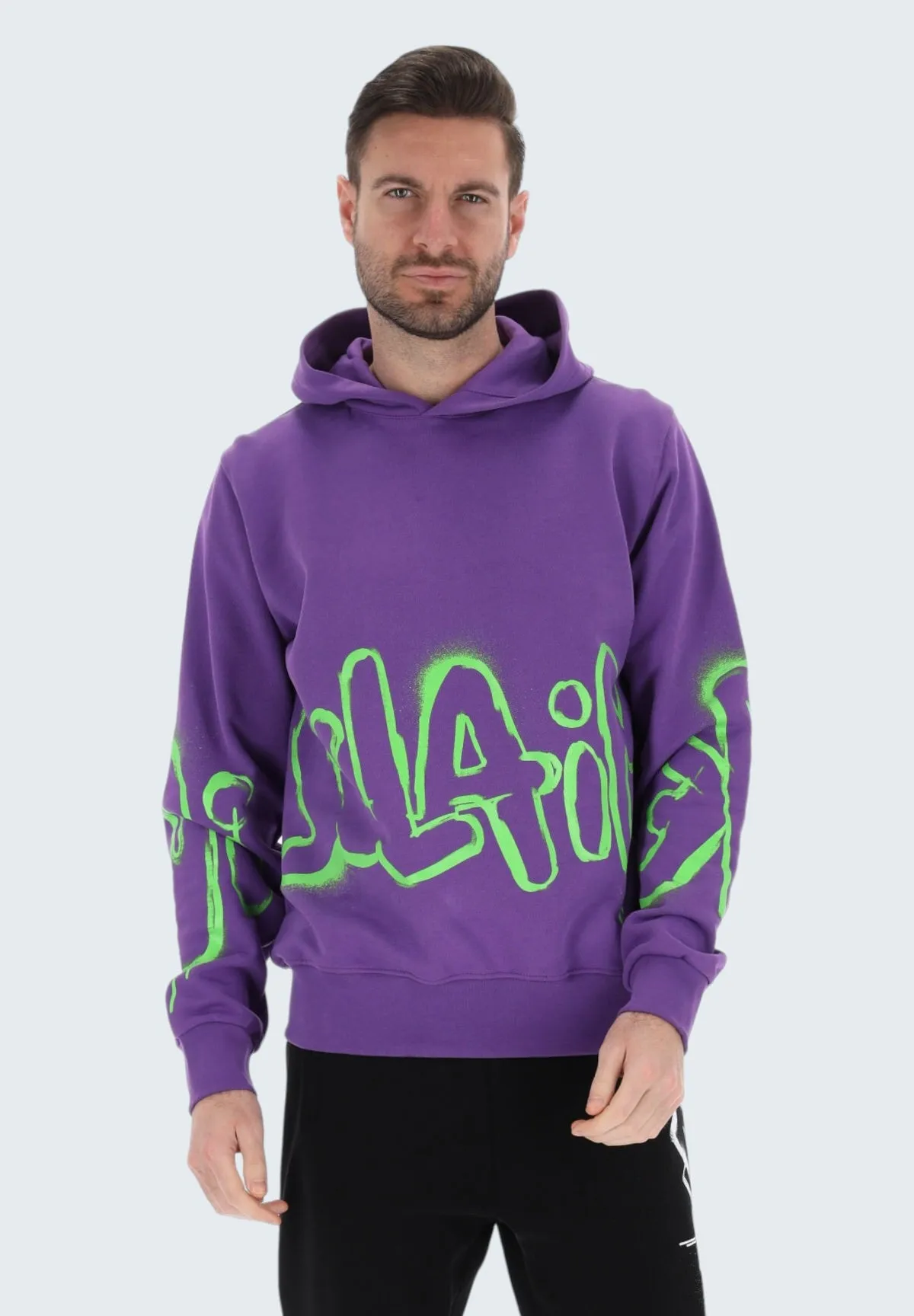 Disclaimer Uomo Felpa Pullover con Cappuccio 24EDS54213-Viola Viola