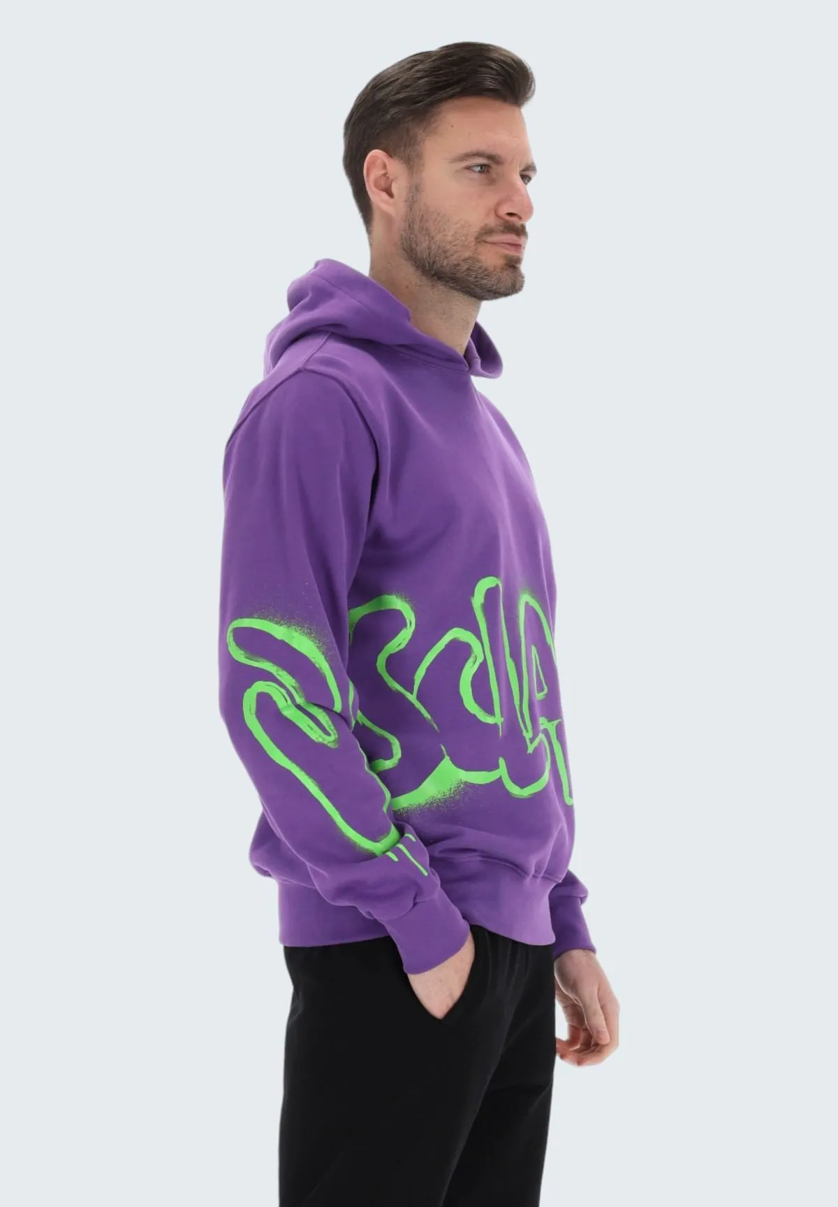 Disclaimer Uomo Felpa Pullover con Cappuccio 24EDS54213-Viola Viola