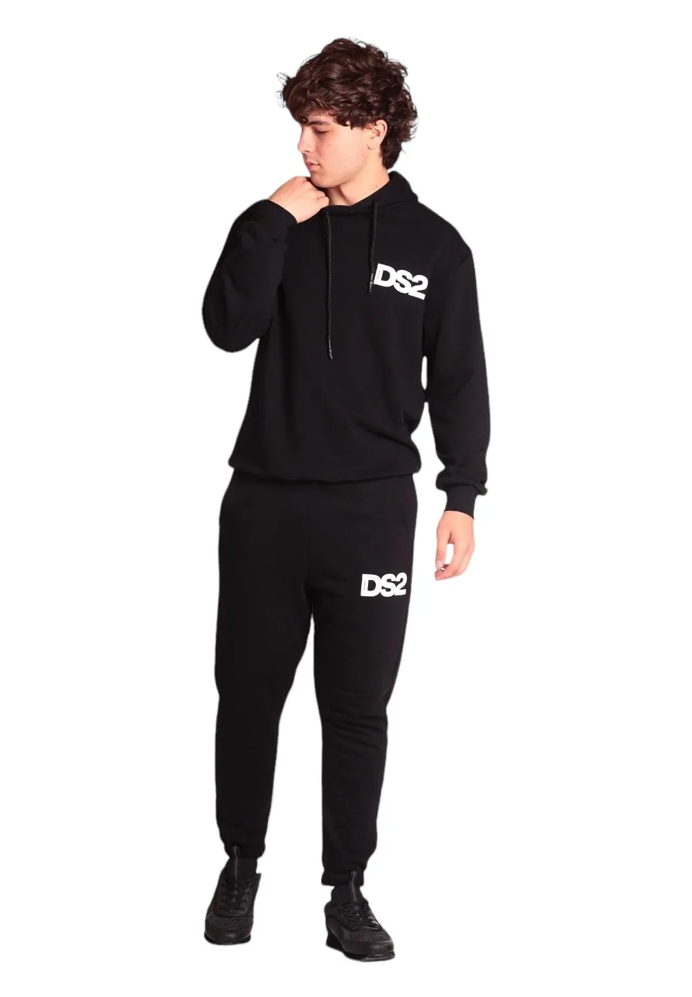 Drop Season 2 Uomo Felpa Pullover con Cappuccio SS24227-NERO Nero