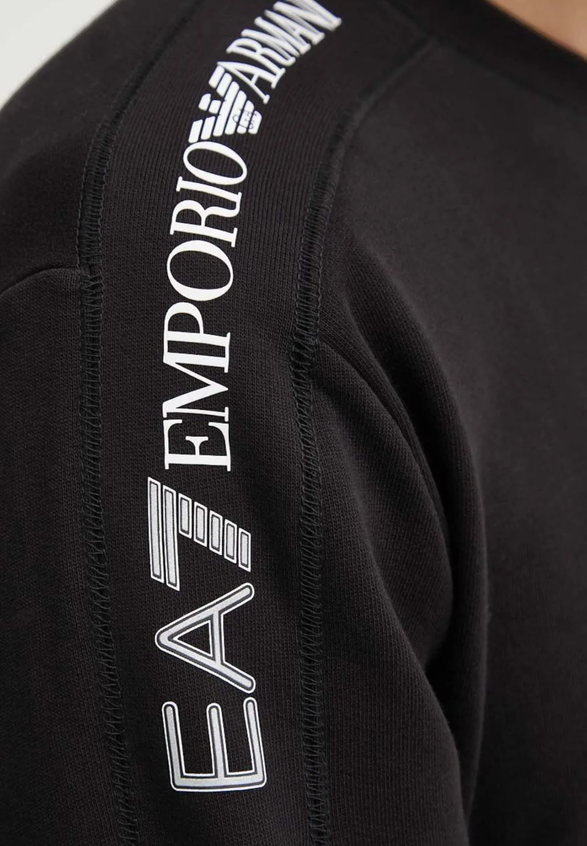 EA7 Emporio Armani Uomo Felpa Full-Zip con Cappuccio 6DPM12PJOGZ1200 Nero