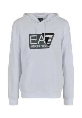 EA7 Emporio Armani Uomo Felpa Pullover con Cappuccio 3DPM62PJ05Z1100 Bianco