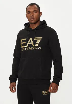 EA7 Emporio Armani Uomo Felpa Pullover con Cappuccio 6DPM16PJSHZ1200 Nero