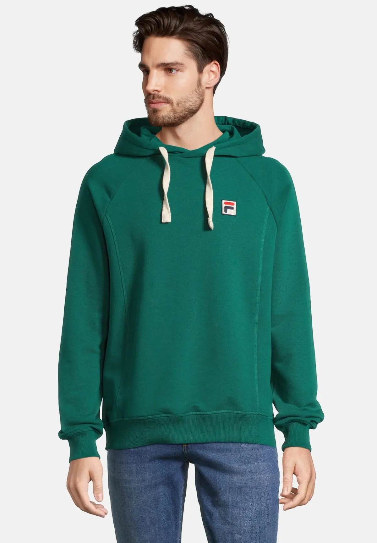 Fila Uomo Felpa Pullover con Cappuccio FAM0611-60062 Verde