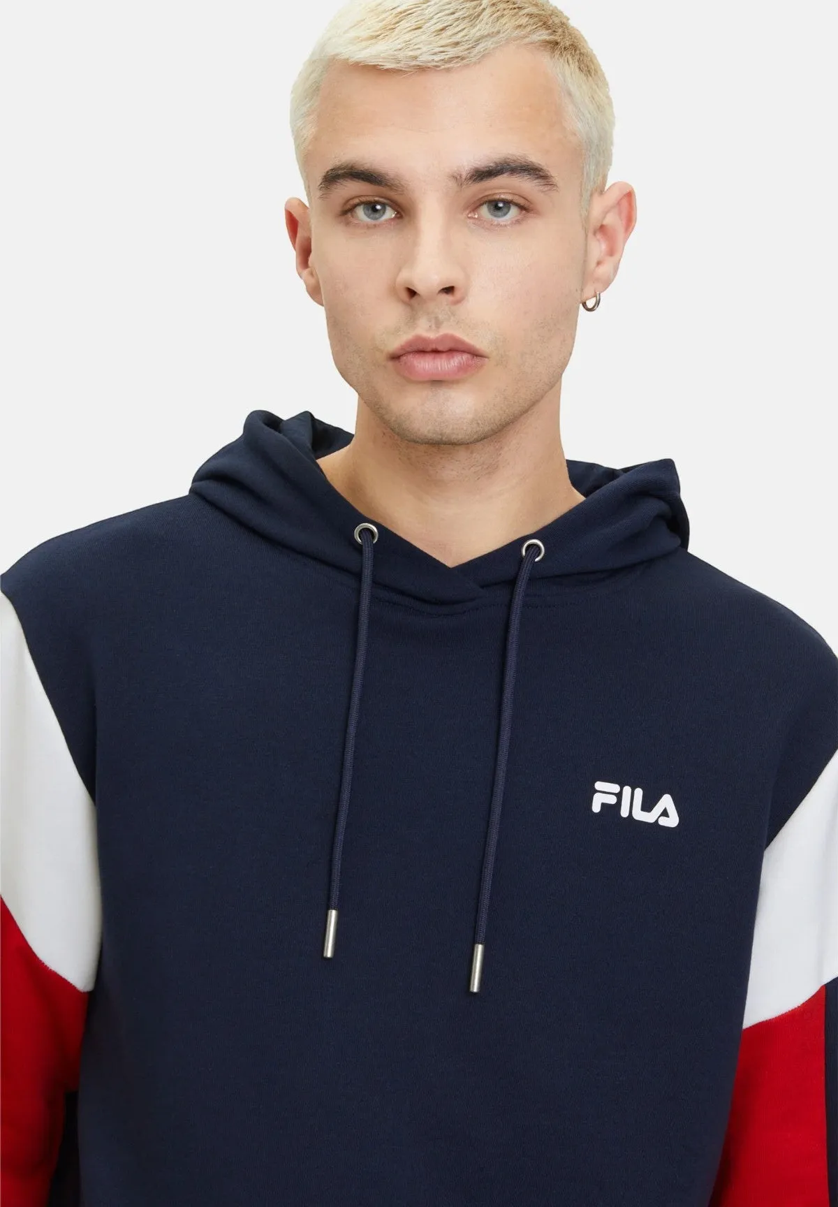 Fila Uomo Felpa Pullover con Cappuccio FAM0622-53028 Blu