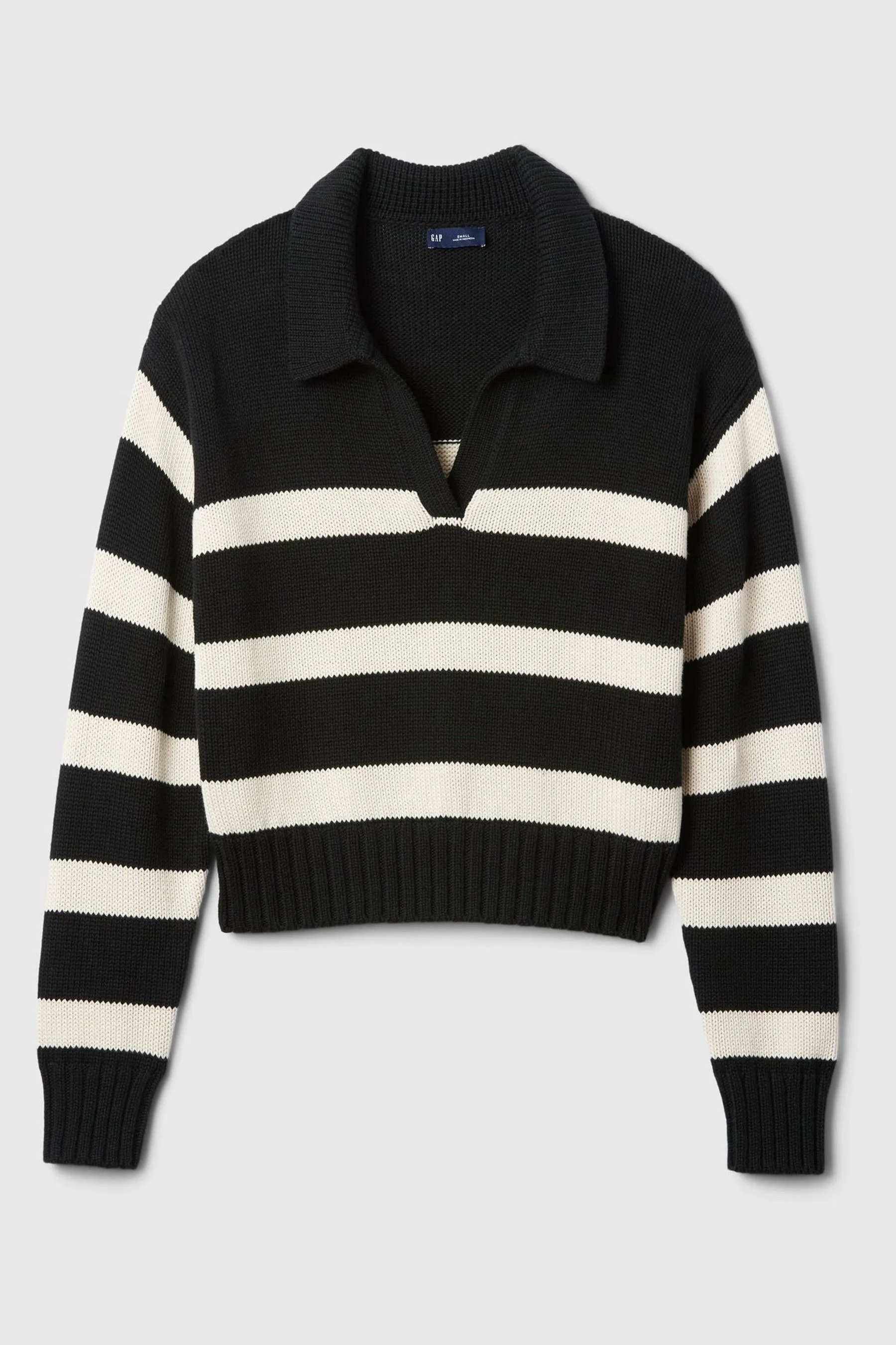 Gap Soft Cotton Shrunken V-Neck Polo Jumper    