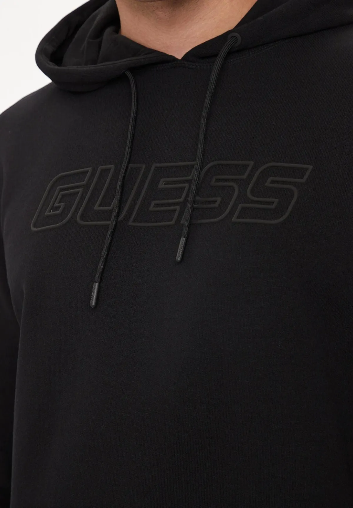 Guess Athleisure Uomo Felpa Pullover con Cappuccio Z4YQ12KAIJ1JBLK Nero