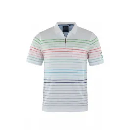 HAJO PIQIE POLO SHIRT con motivo a strisce bianche