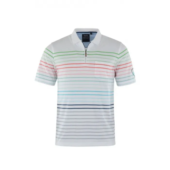 HAJO PIQIE POLO SHIRT con motivo a strisce bianche