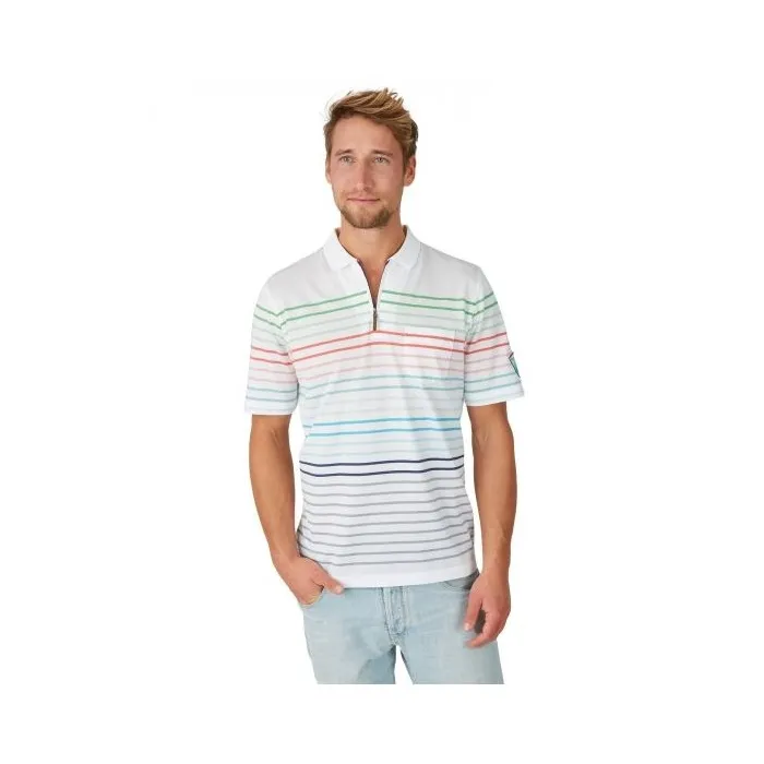 HAJO PIQIE POLO SHIRT con motivo a strisce bianche