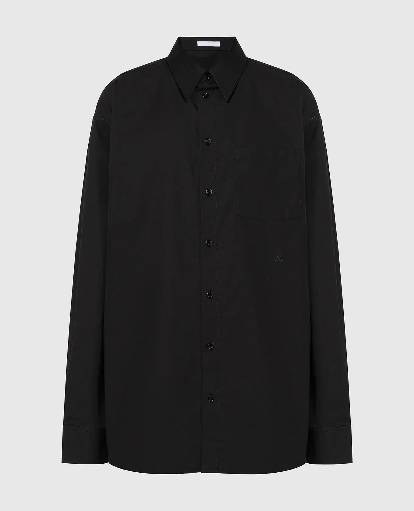 Helmut Lang Camicia nera con ricamo logo monogramma O01HW501