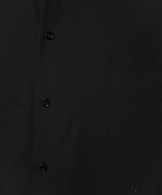 Helmut Lang Camicia nera con ricamo logo monogramma O01HW501