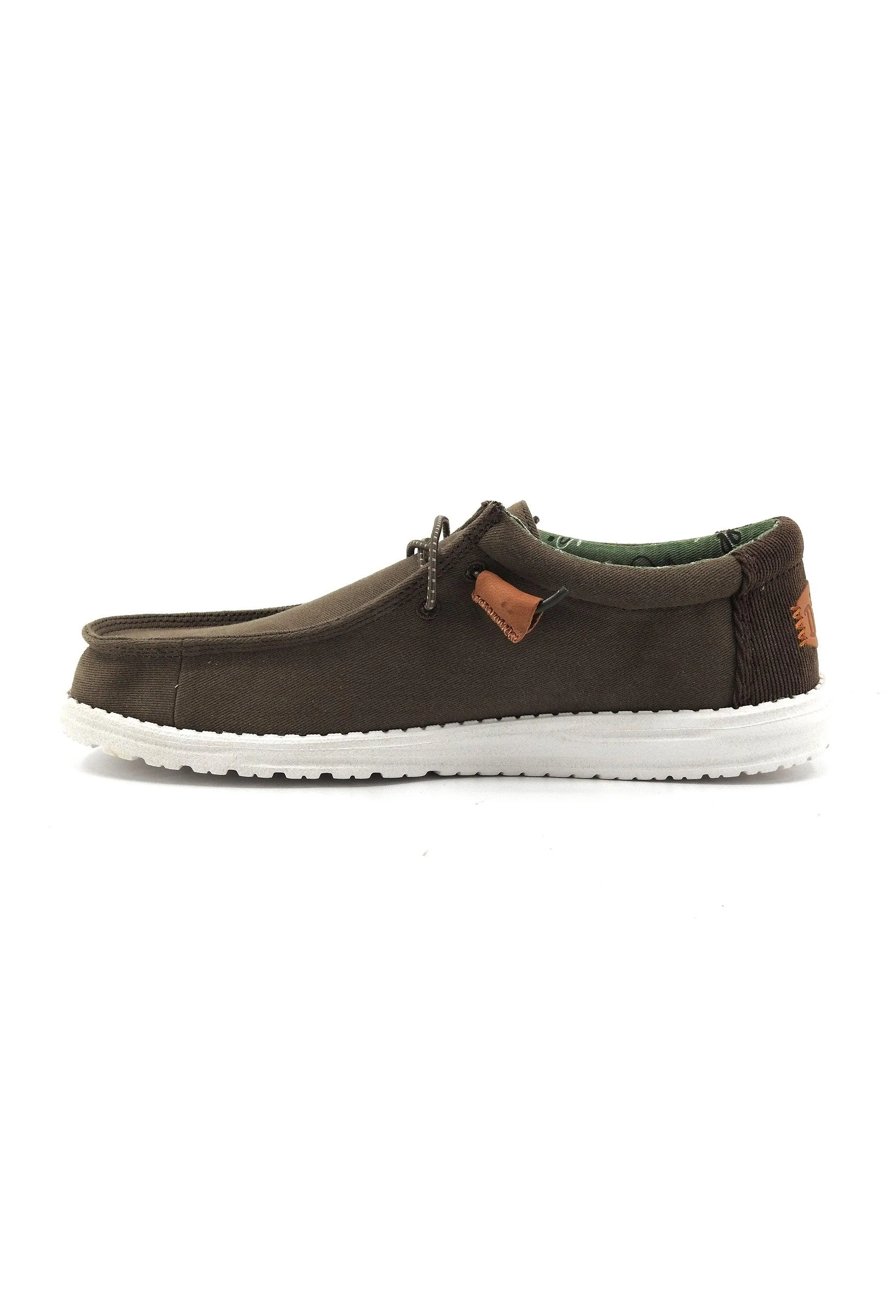 HEY DUDE Wally Sneaker Vela Uomo Olive Marrone 40165-337