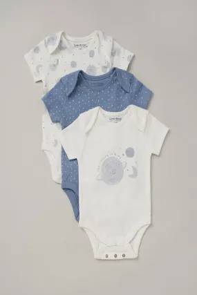 Homegrown Printed White Bodysuit Set 3 Pack    