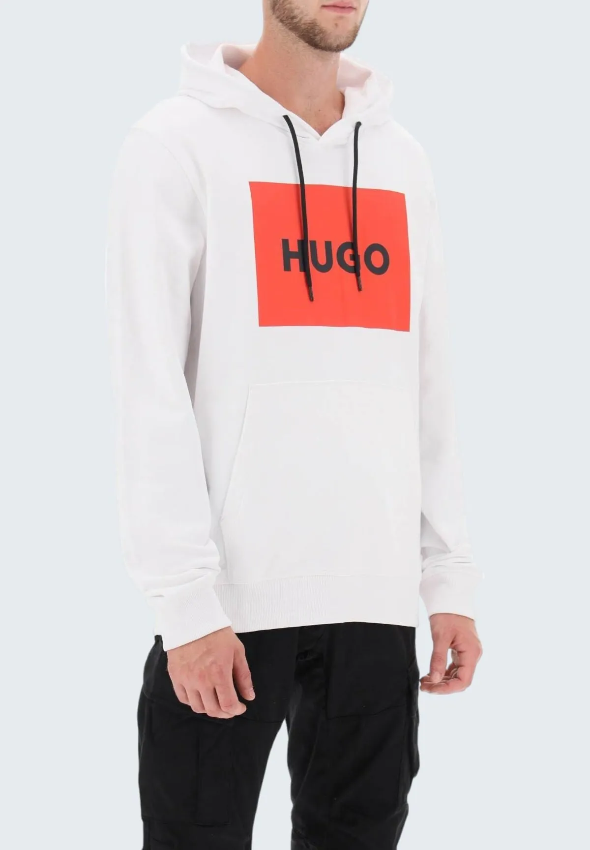 Hugo Uomo Felpa Pullover con Cappuccio 50473168-121 Bianco