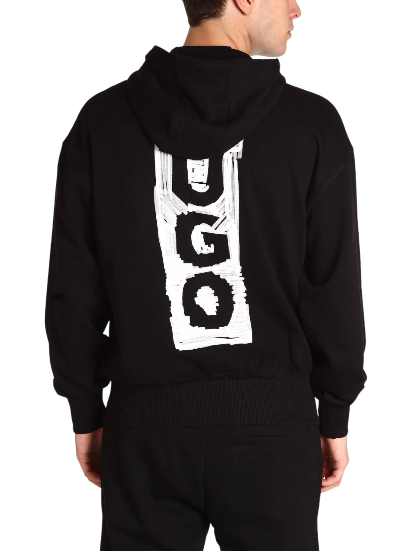 Hugo Uomo Felpa Pullover con Cappuccio 50494180-001 Nero