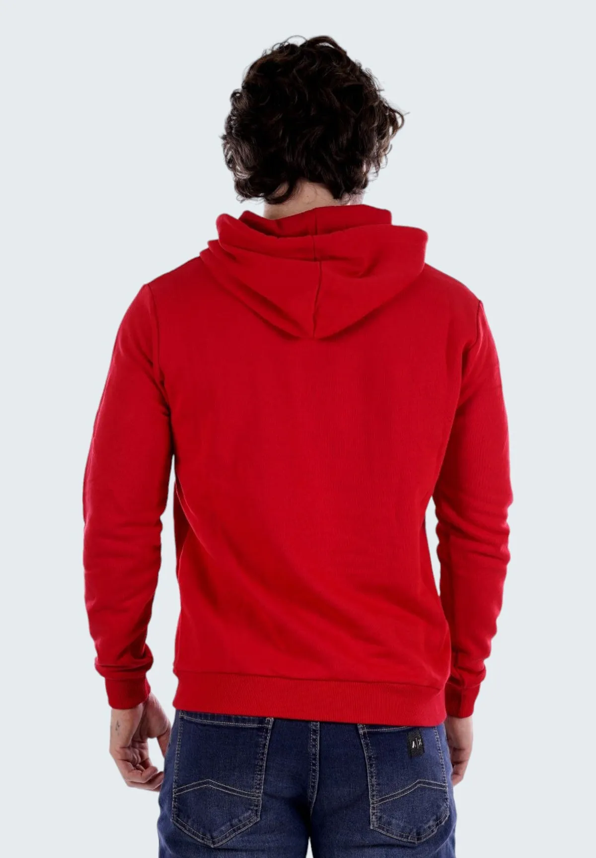 Icon Uomo Felpa Pullover con Cappuccio IU8008FC-ROSSO Rosso