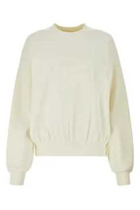 Ivory stretch polyester blend sweater    