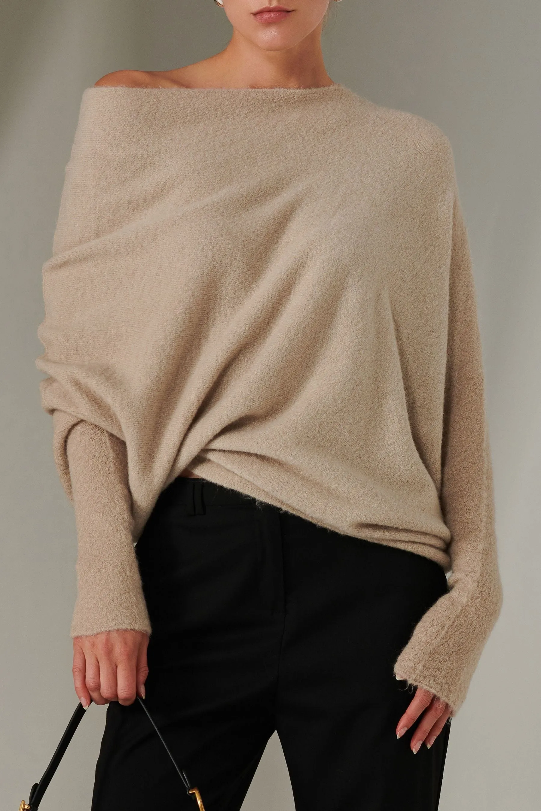 Jolie Moi Off The Shoulder Soft Knit Jumper    