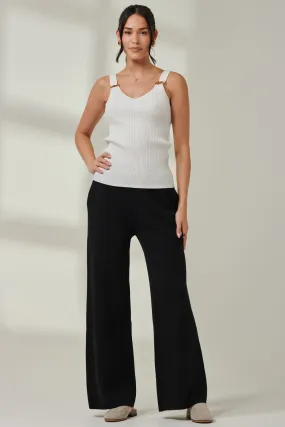 Jolie Moi Ribbed Knit Flared Pants    