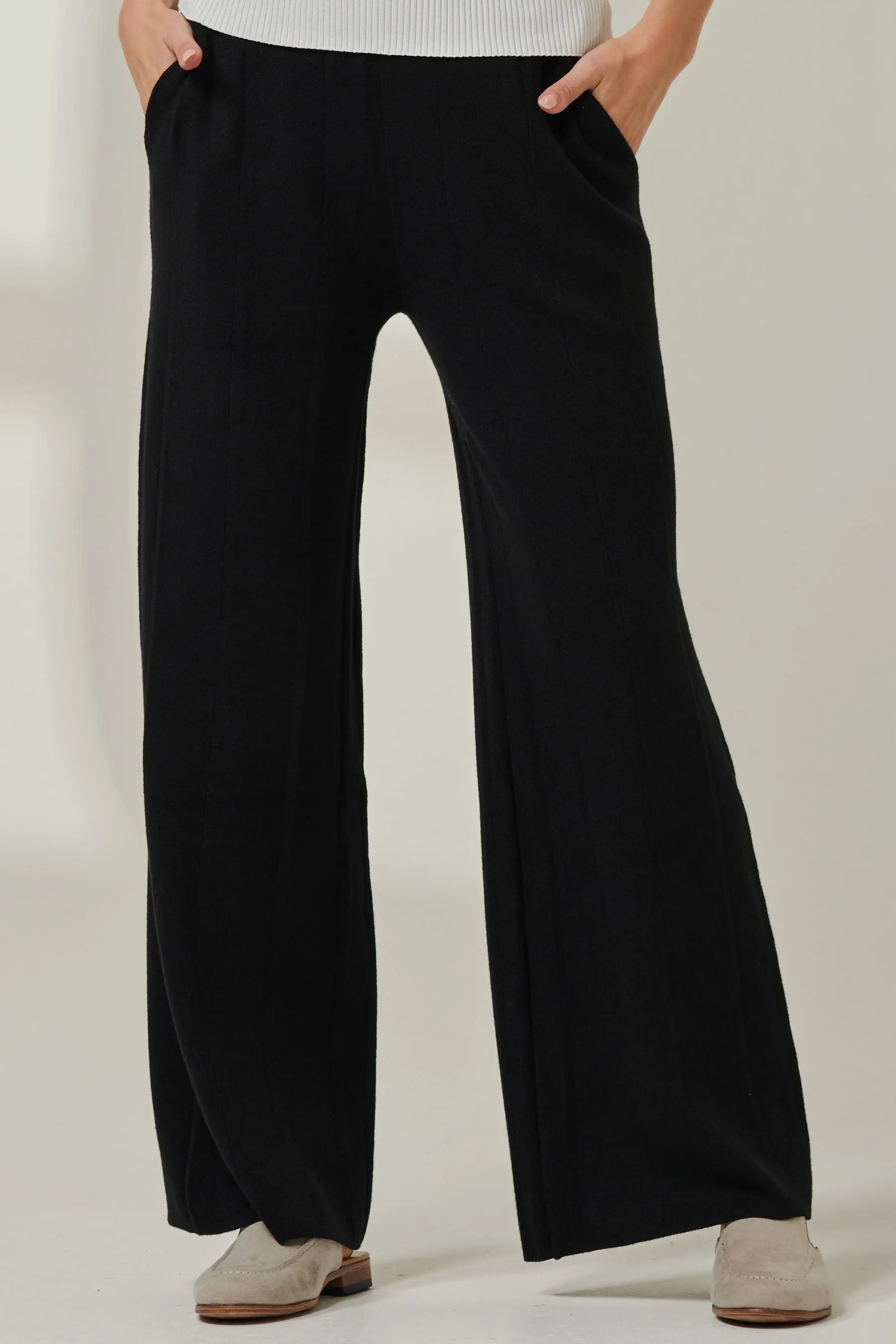 Jolie Moi Ribbed Knit Flared Pants    