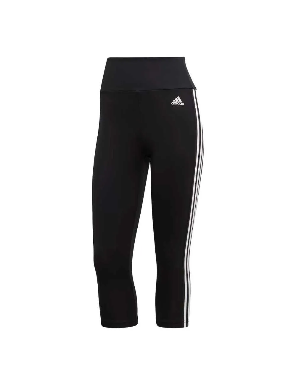 Leggings donna Adidas nero 3-stripes 3/4 slim fit