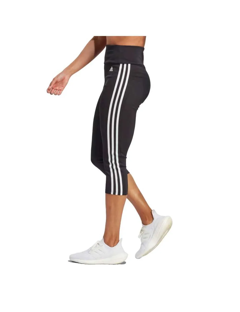 Leggings donna Adidas nero 3-stripes 3/4 slim fit