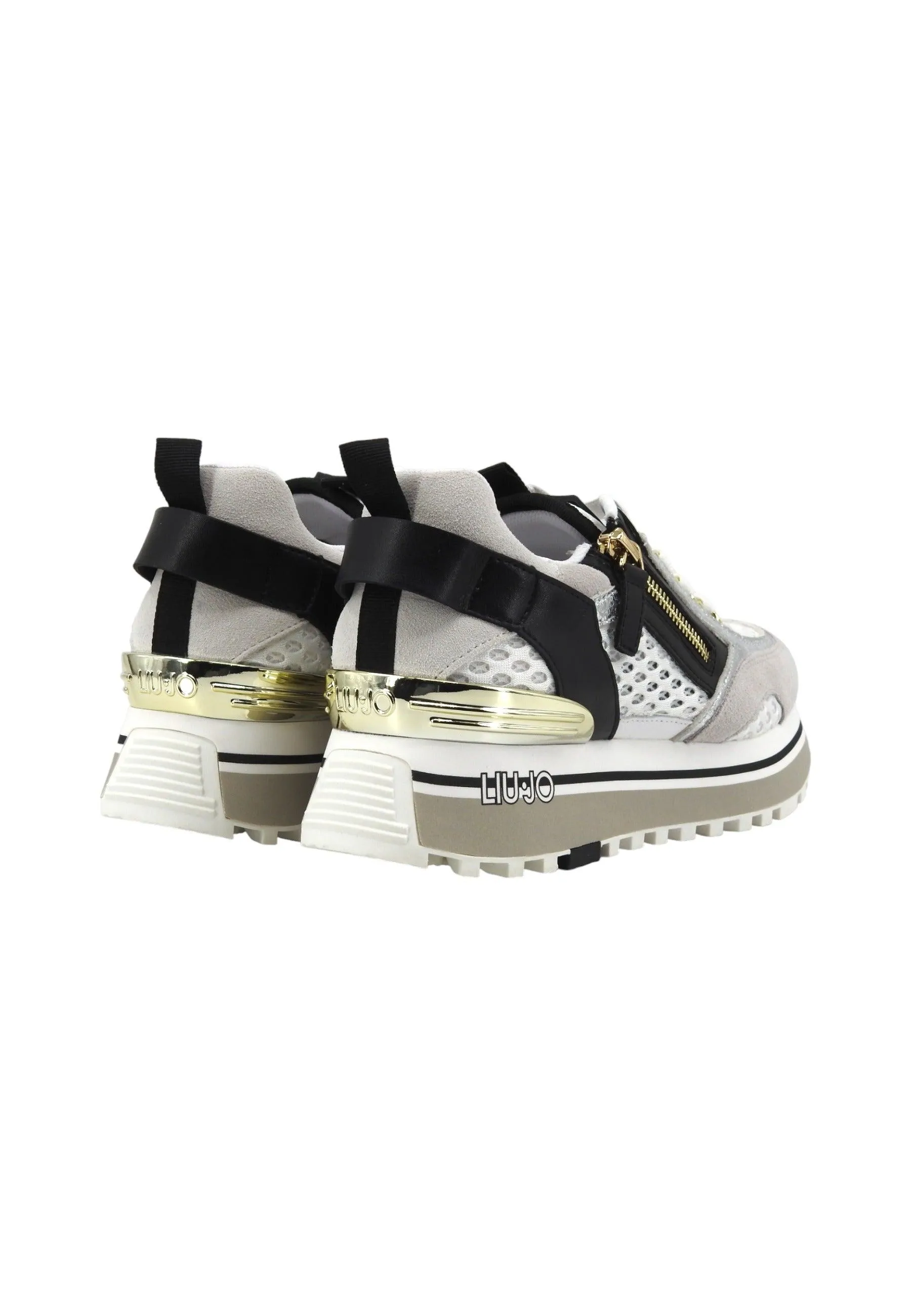 LIU JO Maxi Wonder 72 Sneaker Donna White Black BA4057TX258