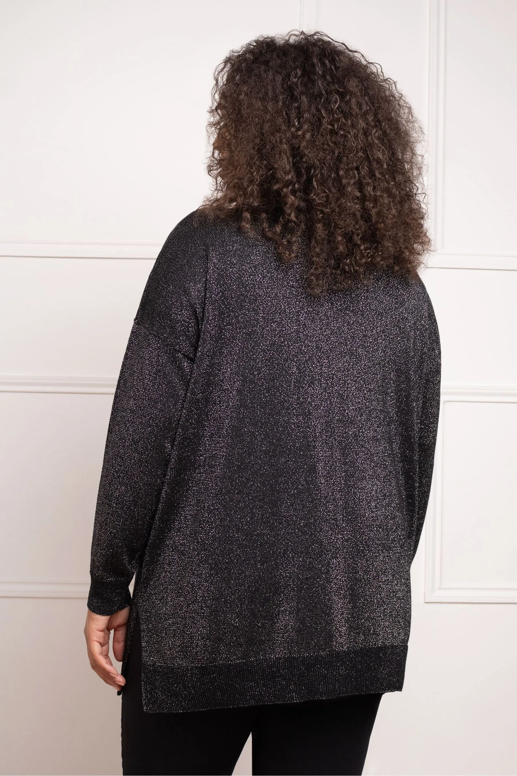 Live Unlimited Metallic V-Neck Jumper    