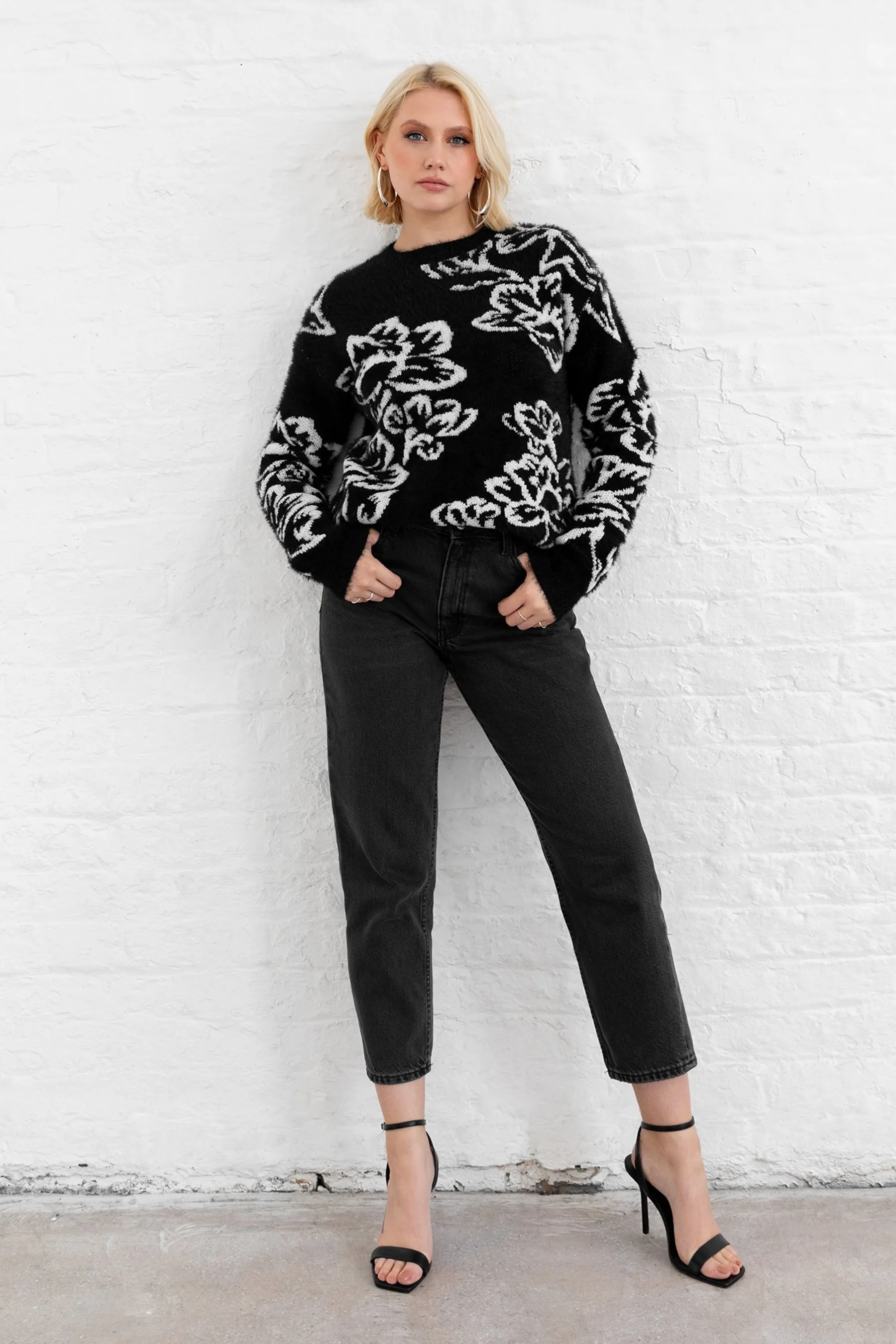 Lovedrobe Floral Jacquard Jumper    