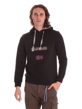 Napapijri Uomo Felpa Pullover con Cappuccio NP0A4GJD-0411 Nero