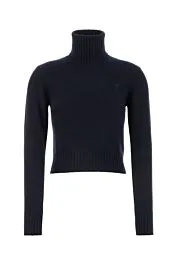 Navy blue cashmere blend sweater    