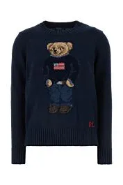 Navy blue cotton blend sweater    