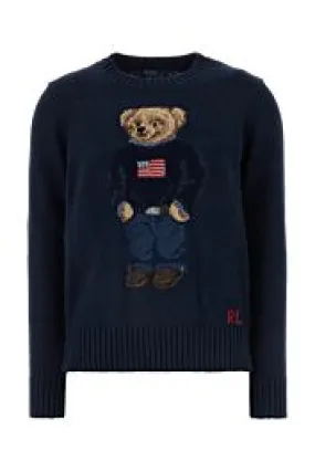 Navy blue cotton blend sweater    