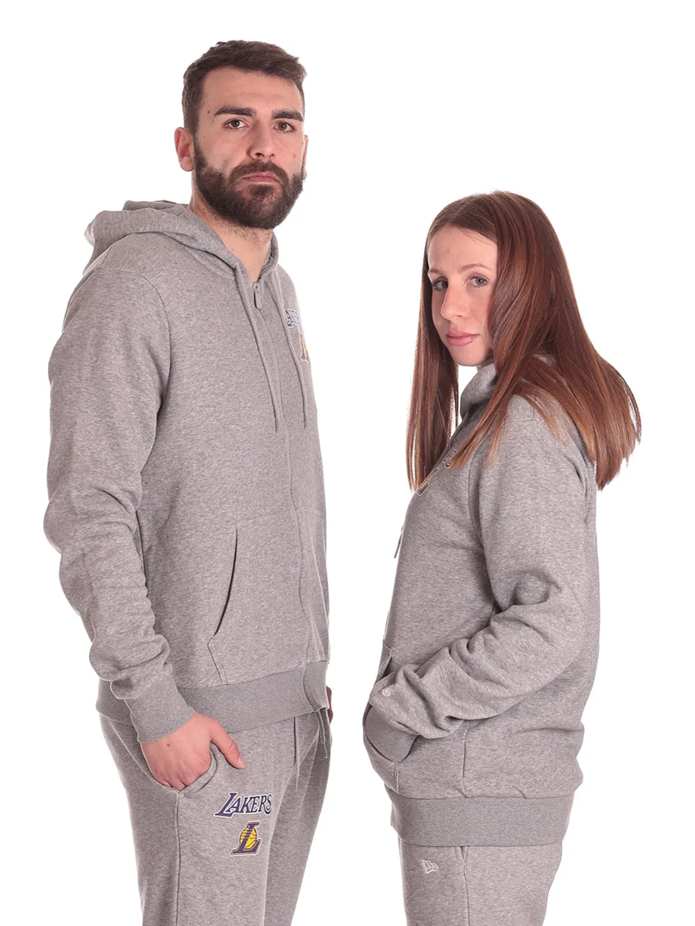 New Era Unisex Felpa Full-Zip con Cappuccio 60348865-030 Grigio